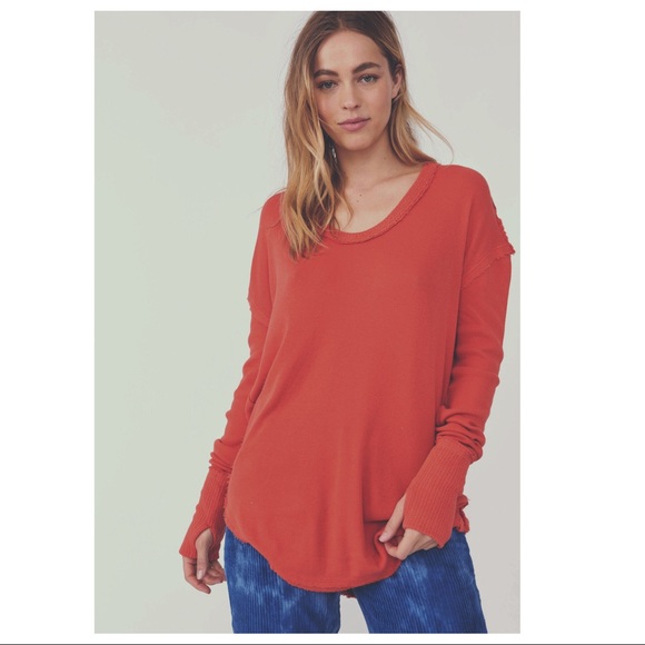 FREE PEOPLE BOHO TUNIC TOP CUFFED LONG SLEEVES TEE PULLOVER A2C - Picture 9 of 16